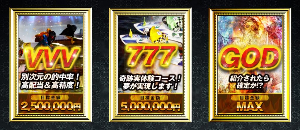 プラン名　VVV　777　GOD　2レース　コロガシ　3連単　目標金額　250万円　500万円　